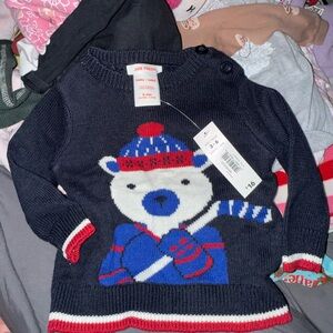 Joe Fresh Navy Sweater with Bear Design